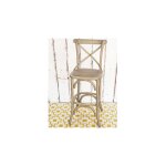 Bizzotto - chaise de bar 50x52x118 cm en bois et rotin naturel - knei