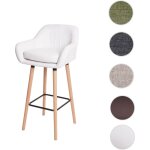 Tabouret de bar malm� t381, chaise de bar tabouret de comptoir simili cuir, blanc