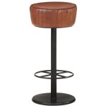 Vidaxl ? tabouret de bar en cuir v�ritable marron ? hauteur 76 cm ? repose - pied pour confort ? design ...