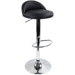 Tabouret de bar r�glable en hauteur et rotatif ? cuir synth�tique noir ? hauteur d'assise de 59, 5 � ...