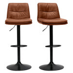 Miliboo - tabourets de bar rglables marrons et mtal noir (lot de 2) zuck