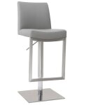 Miliboo - tabouret de bar relevable gris et acier chrom� kyle