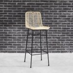 Berah getah - tabouret de bar en rotin et mtal