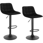 Lot de 2 tabourets de bar woltu en velours et mtal, chaises de comptoir rglable en hauteur et rotatif, ...