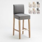 Tabouret en bois de bar et cuisine style henriksdal comfort xl - shabby gris