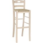 Okaffarefatto - tabouret en bois brut avec dossier de 80cm avec poignée d'assise en paille Okaffarefatto - tabouret en bois brut avec dossier de 80cm avec poignée d'assise en paille
