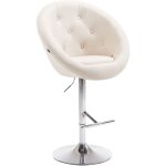 Tabouret avec cadre en acier et session ronde en tissu matelass� diff�rentes couleurs colore : cr�me