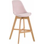 Clp - tabouret avec cadre en bois clair et sige recouvert de velours diffrentes couleurs colore : rose ...