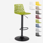 Tabouret design cuisine bar base noire mate rglable grand soleil spider matt - anis vert