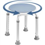 Tabouret de douche, chaise de bain l�g�re, tabouret de bain pivotant � 360�, r�glable en hauteur sur ...