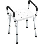 Tabouret de douche - homcom - pour personnes �g�es et handicap�es - accoudoirs, hauteur r�glable, patins ...