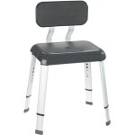 Tabouret de douche, sige de douche avec dossier, pieds antidrapants, secura premium, aluminium - plastique, ...