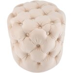 Tabouret drancy velours cr�me m