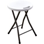 Tabouret de fete pliant blanc 33x30x46 cm pour jardins et e've'nements en acier assise en plastique hdpe ...