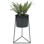 Tabouret � fleurs avec pot m�tal noir l 45 cm porte - fleurs 96052 colonne � fleurs moderne porte - plantes ...