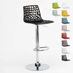 Grand soleil ? tabouret de bar noir anthracite ? si�ge pvc 30x37cm ? hauteur d'assise r�glable 57, 5 ...