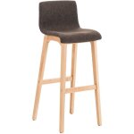 Clp - tabouret haut avec cadre en bois clair et s�ance de diff�rentes couleurs en tissu colore : marron ...