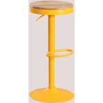 Tabouret haut rglable bardder en acier et bois d'orme sklum orange abricot