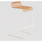 Sklum - tabouret de jardin haut aroa en rotin synthtique (77, 5 cm) ?75 cm blanc