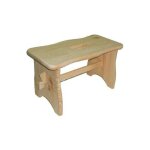 Tabouret en pin massif clair, dimensions 19x39 cm, hauteur 21 cm