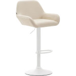 Clp - tabouret de bar braga similicuir avec pied en métal crème blanc Clp - tabouret de bar braga similicuir avec pied en métal crème blanc