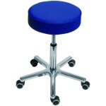 Tabouret pivotant  roulettes stier hauteur d'assise 540 - 720 mm, similicuir rembourr bleu fonc