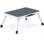 Fitags - tabouret pliant 1 marches, tabouret avec patin en caoutchouc antidrapant, tabouret de cuisine ...
