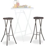 Tabouret pliant de jardin bastian lot de 2 sans dossier rsistant hauteur 80 cm chaise de bar plastique ...