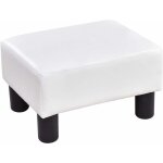 Tabouret pouf assis tabouret repose - pieds cube sige pu avec pieds 403024 cm blanc - costway