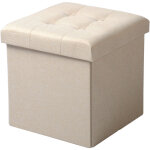 Tabouret pouf coffre bo�te de rangement repose - pied cube, si�ge pliable, gagner de l'espace 37, 5x37, ...