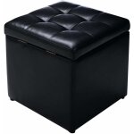 Costway - tabouret pouf coffre boîte de rangement repose - pied ottoman avec espace de stockage cuir ... Costway - tabouret pouf coffre boîte de rangement repose - pied ottoman avec espace de stockage cuir ...