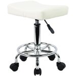 Tabouret roulant carr� en cuir pu r�glable en hauteur pivotant massage spa tabourets de salon chaise ...