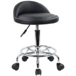 Tabouret  roulettes de bureau tabouret de travail rglable en hauteur 48 - 64 cm en cuir synthtique ...