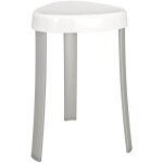 Tabouret wenko corrente blanc 38 x 45 cm jusqu' 120 kg tabouret salle de bain design aluminium et plastique ...