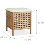 Helloshop26 - tabouret de salle de bain coffre de rangement en bois noyer Helloshop26 - tabouret de salle de bain coffre de rangement en bois noyer