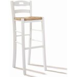 Okaffarefatto - tabouret snack avec dossier hauteur 80cm avec poigne blanche et assise en paille