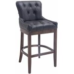 Tabouret de bar lakewood antique - fonc� cuir v�ritable noir
