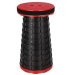 Tabouret t�lescopique pliant rouge - si�ge r�glable compact � emporter partout - 25 x 45 cm - livraison ...