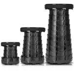 Haloyo ? tabouret pliant t�lescopique en nylon ? charge max 200 kg ? surface lisse en cuir ? compact ...