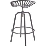 Tabouret vintage gris avec sige de tracteur pivotant, 70 cm - homescapes