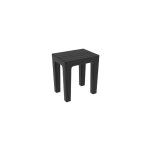 Tabouret woody en pp effet bois noir 38 x 29 x 41, 5 cm chaise tabouret de salle de bain nero