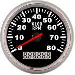 Tacho �tanche, tachym�tre num�rique de pointeur de 85mm 8000 tr / min jauge de r�tro - �clairage led ...