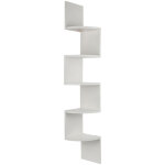 Skecten - tagre d'angle  5 niveaux murale flottante meuble suspendue rangement mdf pour chambre salle ...