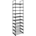 Songmics - tagère à chaussures à 10 niveaux, meuble de rangement polyvalent, cadre en fer, personnalisable, ... Songmics - tagère à chaussures à 10 niveaux, meuble de rangement polyvalent, cadre en fer, personnalisable, ...