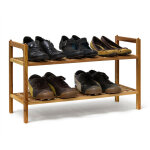 Relaxdays - tagre  chaussures armoire rangement de souliers 2 niveaux bois de noyer dco pour environ ...