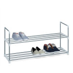 Relaxdays - tagre  chaussures  emboter, meuble en mtal, 2 tages, rangement  emboter, argent / ...
