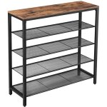 Tagre  chaussures meuble de rangement 4 niveaux entre couloir mtal style industriel marron rustique ...