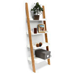 Relaxdays - tagère échelle, escalier bambou, 4 tablettes, 144 x 56 x 34 cm, étagère, salle de bain, chambre, ... Relaxdays - tagère échelle, escalier bambou, 4 tablettes, 144 x 56 x 34 cm, étagère, salle de bain, chambre, ...