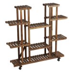 Yaheetech - tagère à fleurs en bois supports de pots à roulettes porte plante 9 tablettes escalier présentoire ... Yaheetech - tagère à fleurs en bois supports de pots à roulettes porte plante 9 tablettes escalier présentoire ...