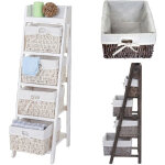 Tagre goiana, tagre indpendante / chelle avec 4 paniers 101x30cm, style shabby - marron
